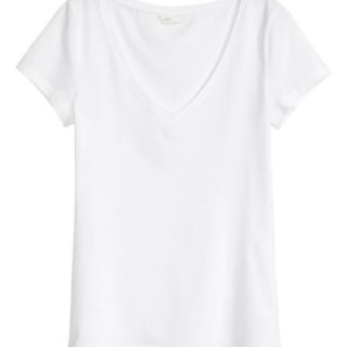 Áo thun trơn cổ tim #hm basic