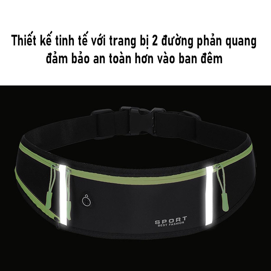 Túi đeo bụng chạy bộ, túi đeo hông tập thể dục, tập gym, leo núi dành cho nam nữ phong cách thể thao