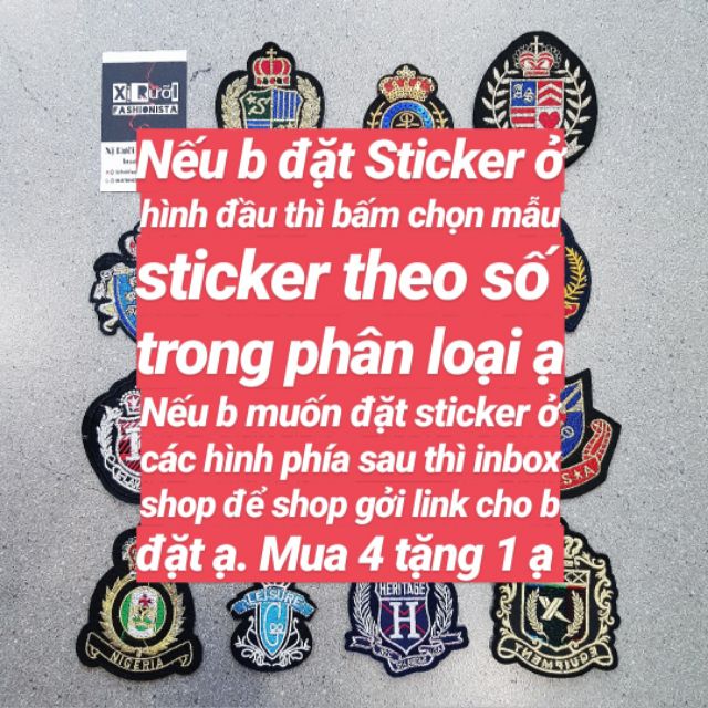 [Mua 4 tặng 1] Sticker lô gô , patches ủi , miếng thêu dán vào quần jean , áo khoác