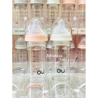 Bình sữa cho trẻ sơ sinh ou:wish 140/260ml nội địa hàn- tặng kèm nắp trữ