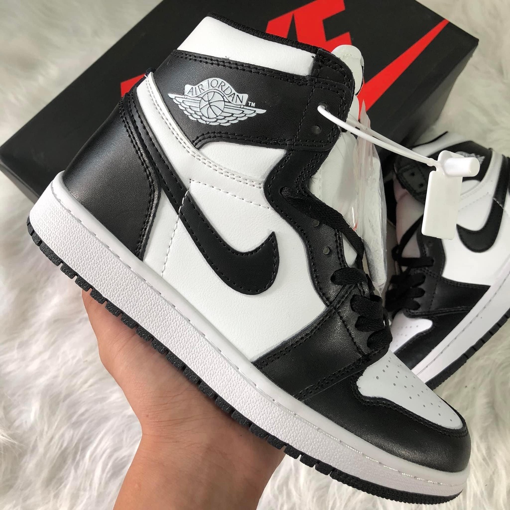 Giày Sneaker Jordan Cổ Cao Nam Nữ, Giày Sneaker JD 1 High Panda Đen Trắng x OG. SC chất lượng cao