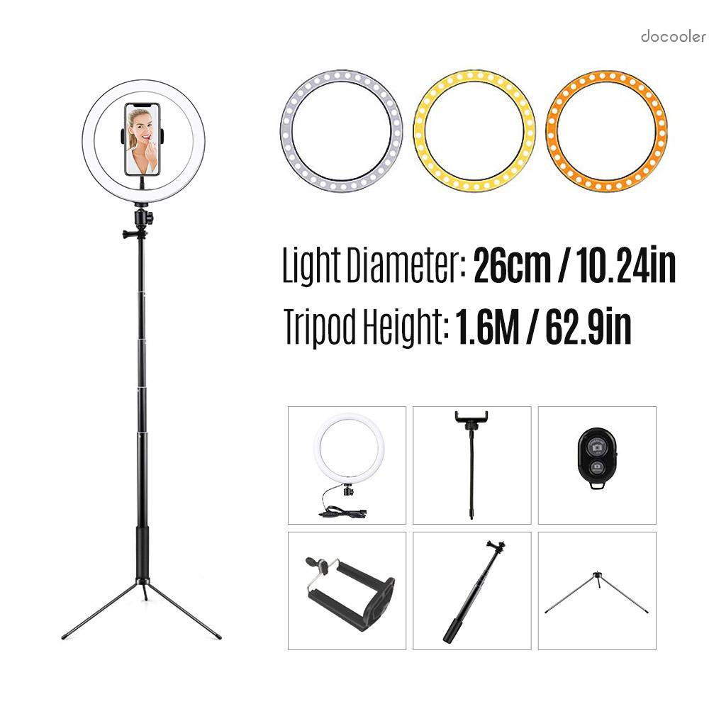 Vòng Đèn Led 26cm Có Chân Đế Sắt Dùng Chụp Ảnh / Trang Điểm / Phát Trực Tiếp / Phát Trực Tiếp Giá Đỡ Điện Thoại | BigBuy360 - bigbuy360.vn