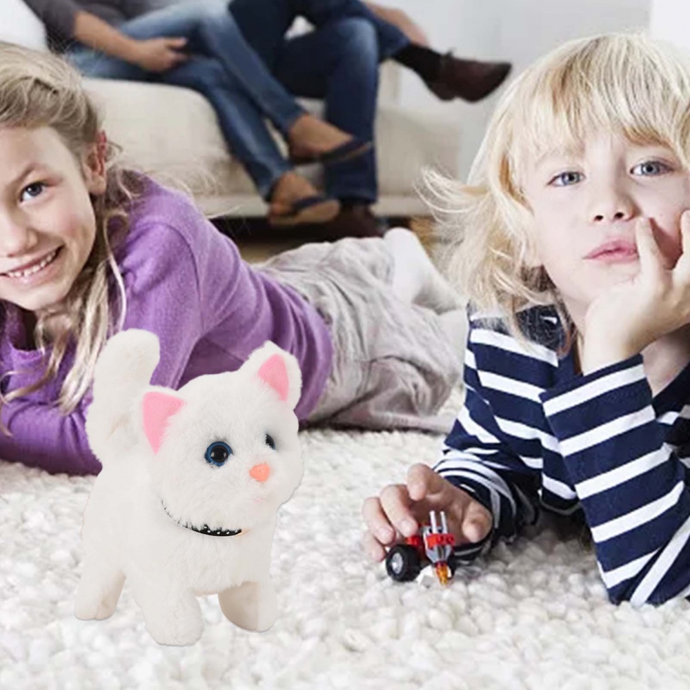 Đồ chơi mèo con robot chạy điện đi bộ/kêu giống thật làm quà sinh nhật cho bé