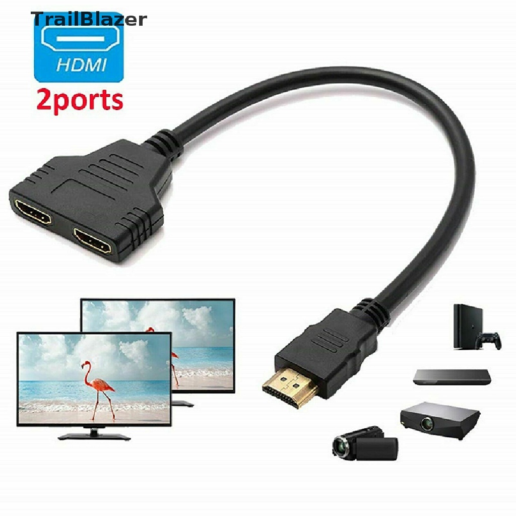 Tbvn HDMI Port Male to Female 1 Input 2 Output Splitter Cable 1080P Adapter Converter Jelly