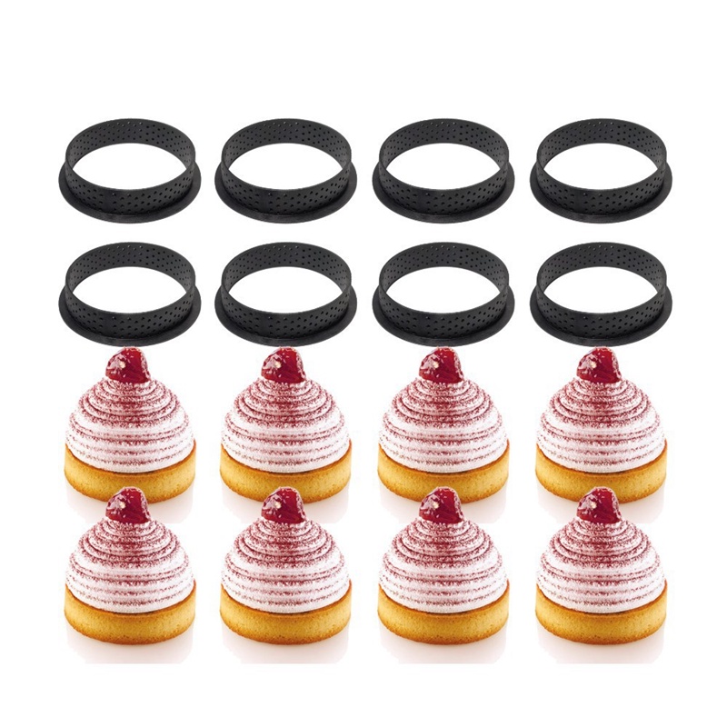 Khuôn Làm Bánh Tart Hình Tròn Đục Lỗ Tiện Dụng