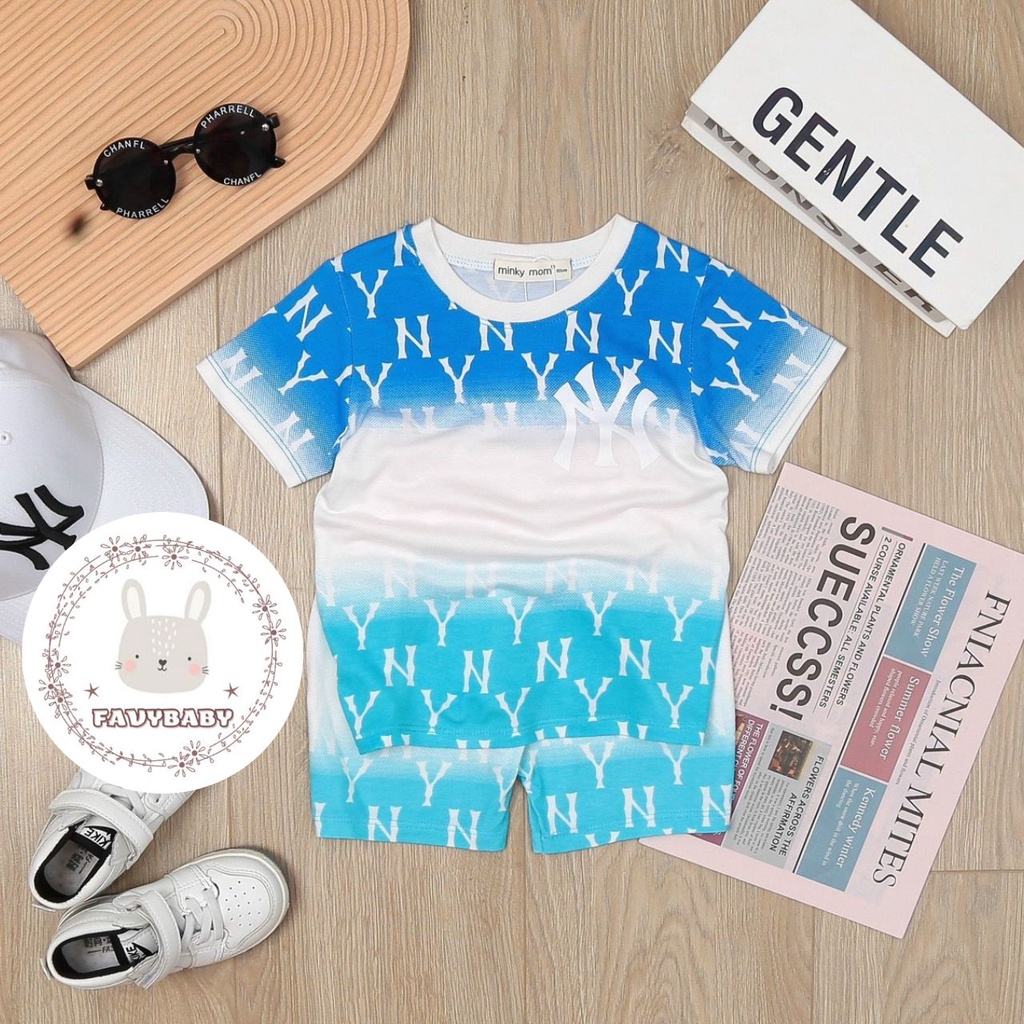 Bộ MINKY MOM Chính Hãng Bé Trai Bé Gái Cộc Tay Ngắn Hoạ Tiết NY Độc Đáo Cá Tính Trẻ Em 0 1 2 3 4 5  Tuổi - Favybaby