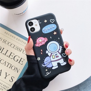 Ốp Điện Thoại Màu Trơn In Hình Phi Hành Gia Hoạt Hình Cho IPhone6 7 8 X 11 12 13