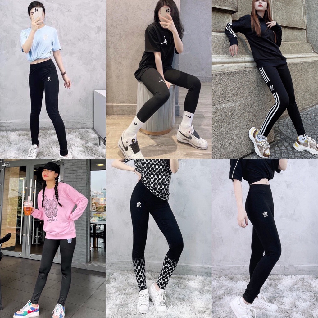 Quần Legging ml//b ni/k/e màu đen logo Size S M L  Made in Cambodia full tag code HÀNG SẴN