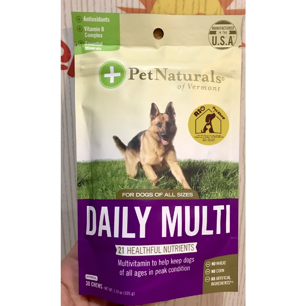 DAILY MULTI PETNATURAL - 21 VITAMIN TỔNG HỢP CHO CHÓ (GÓI 30 VIÊN)