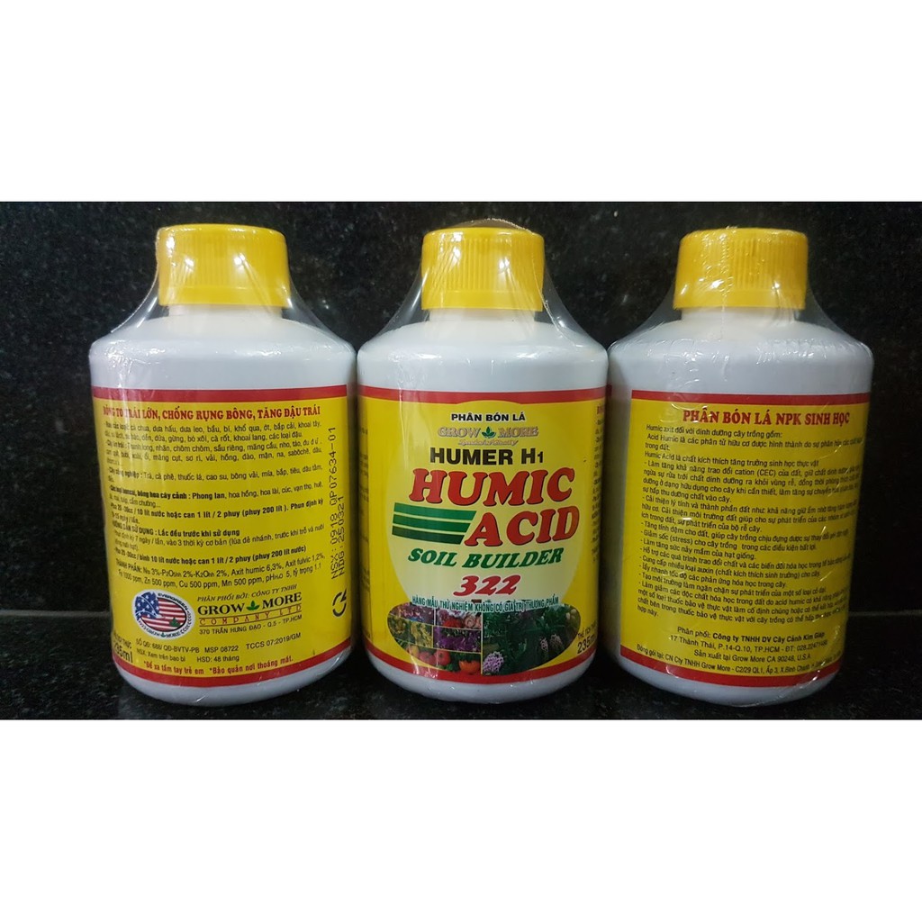 Humic acid 322 phân bón lá NPK sinh học