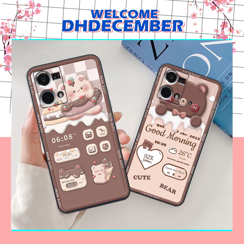 Ốp lưng Oppo RENO 8 4G - BẢO VỆ CAMERA in hình 3D GẤU HỒNG-GẤU BE3R -XINH XẺO CỰC ĐẸP