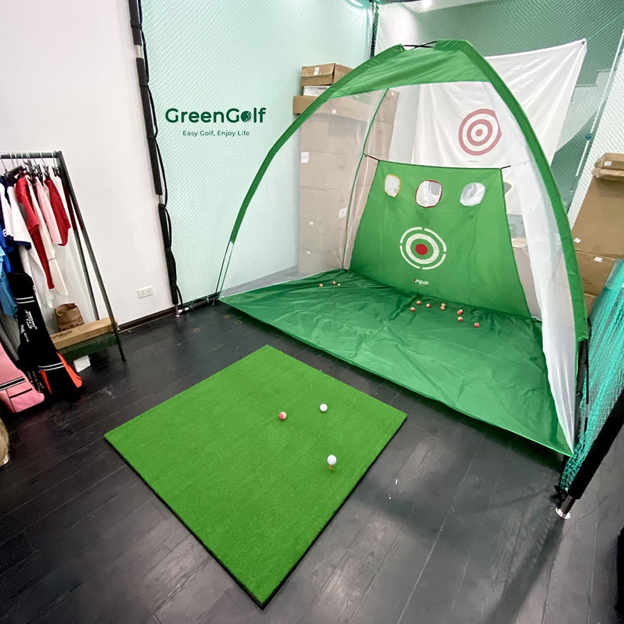 Combo Lồng Tập Golf 3M Có Lưới Chip + Thảm Swing 1.2M / Tặng 3 Bóng Golf Mới/ Bộ Tập Swing Golf Tại Nhà Giá Rẻ