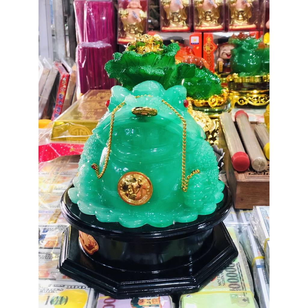 Cóc Của Cãi Ngọc Phong Thủy Đế Kiếng Xoay [Trầm Hương Búp Sen]