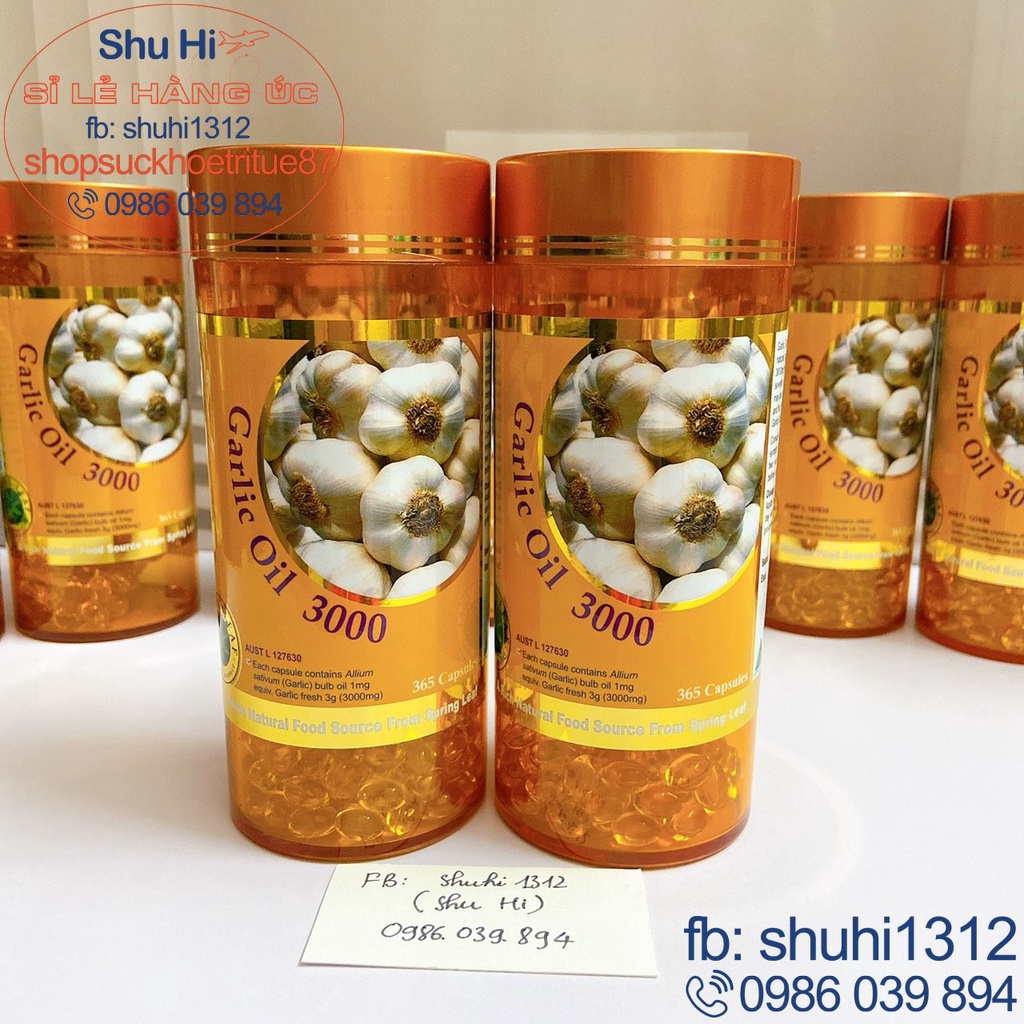 [Mã 151FMCGSALE1 giảm 10% đơn 250K] Tinh dầu tỏi Garlic Oil Spring Leaf 365 viên của Úc