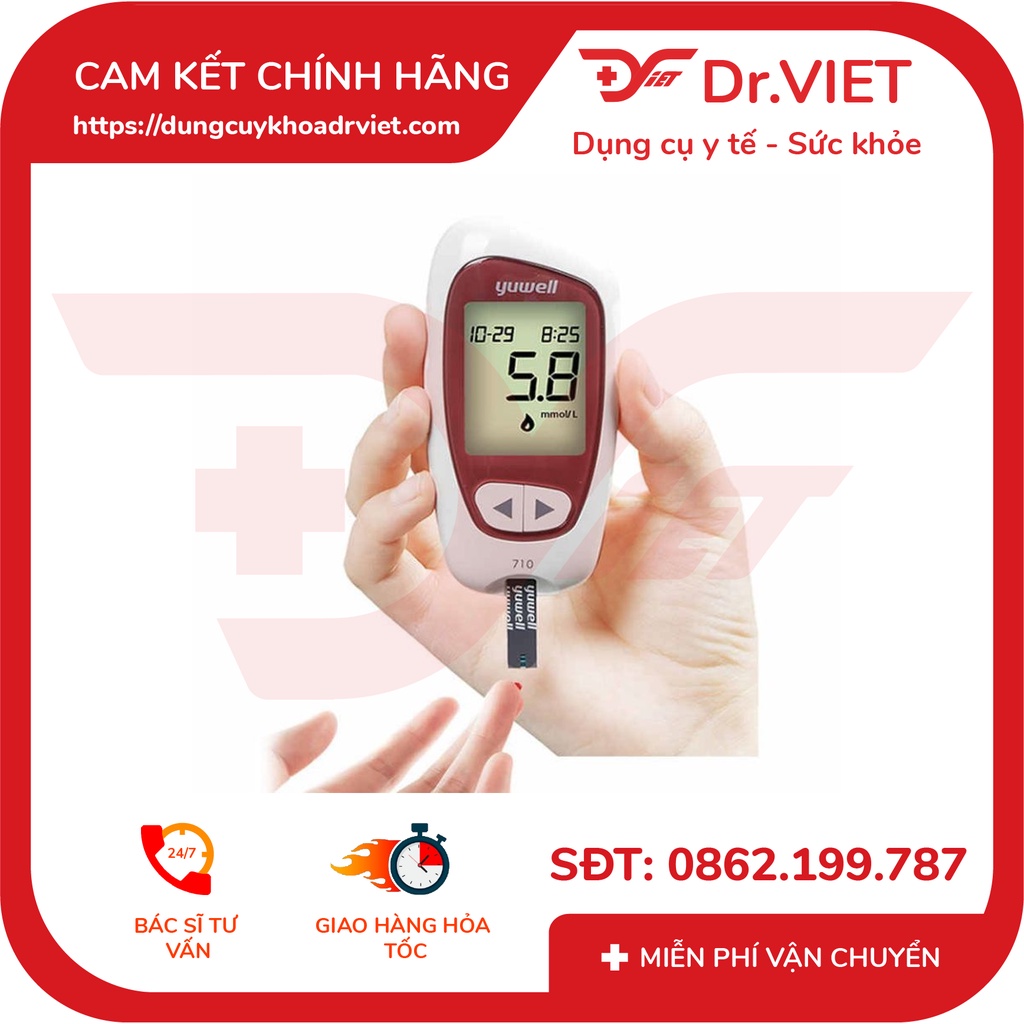 [Chính hãng] Máy đo đường huyết cao Yuwell 710  - dễ dàng kiểm tra đường huyết, cho kết quả nhanh và chính xác
