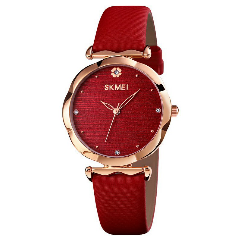 Đồng Hồ Nữ Skmei SK03 Chính Hãng Dây Da Thời Trang Mặt Đính Đá