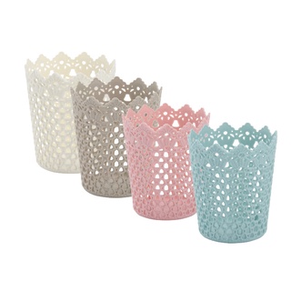 Rổ nhựa giả đan mây - Rổ nhựa hình tròn đựng đồ màu pastel xinh xắn
