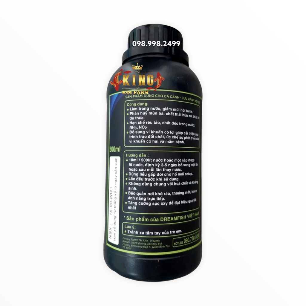 Men vi sinh Dream Pro Chế phẩm xử lý nước cho hồ cá 500ML_1000ML