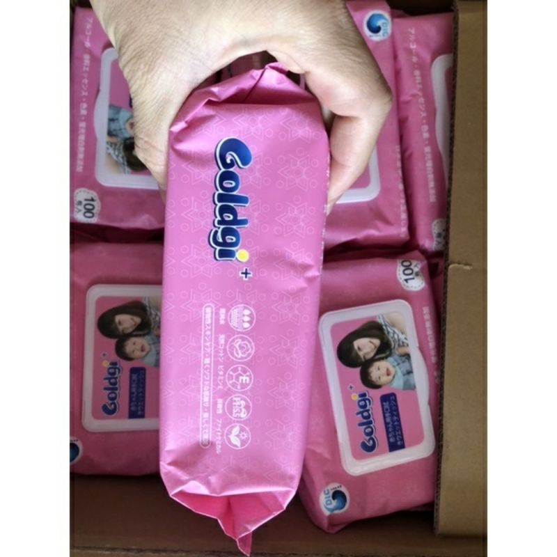 Khăn ướt Goldgi kháng khuẩn 100 tờ