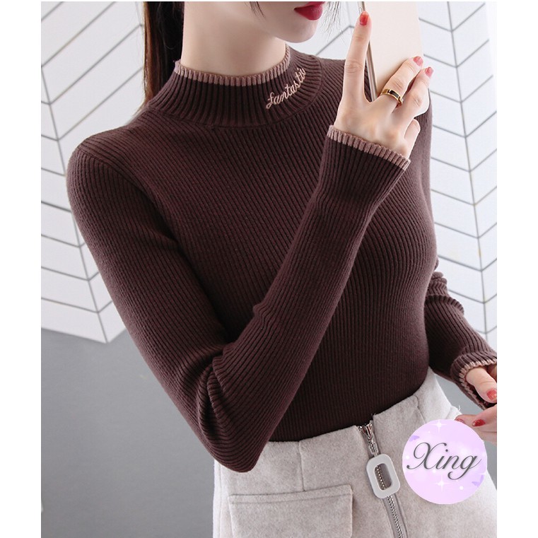 Áo Sweater Dáng Ôm Thiết Kế Đơn Giản Trẻ Trung Cho Bạn Gái