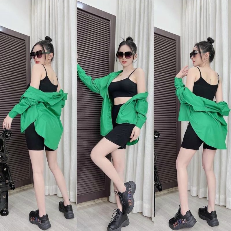 Áo sơ mi phôm rộng Full màu vải Kate mịn đẹp ❤