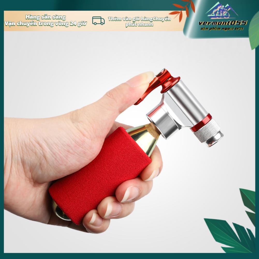 Vermont055 Máy bơm lốp xe đạp CO2 Lạm phát nhanh Bộ công cụ cho di động với miếng xốp che leo núi