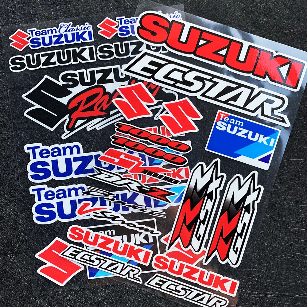 Miếng Dán Phản Quang Trang Trí Thân Xe Mô Tô Suzuki
