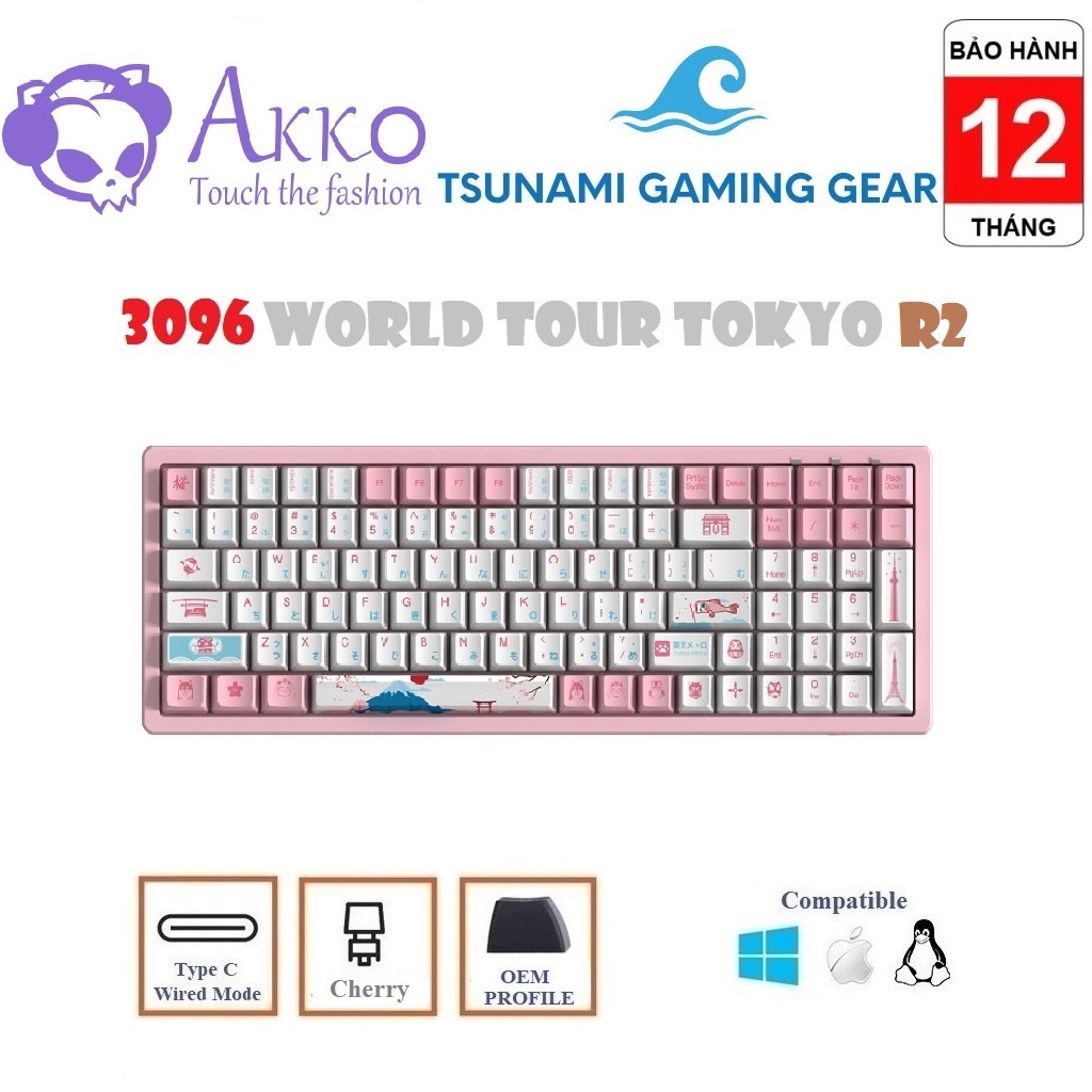 Bàn phím cơ Akko World Tour Tokyo 3087/ AKKO 3096 World Tour Tokyo R2