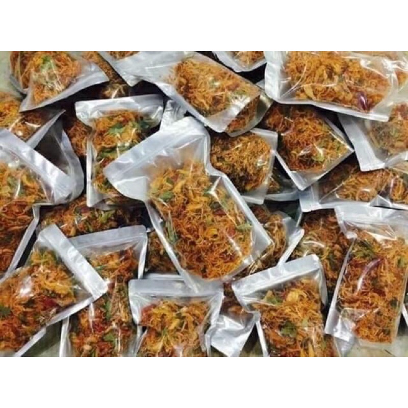 100 gr Khô gà lá chanh ăn vặt ngon túi zip