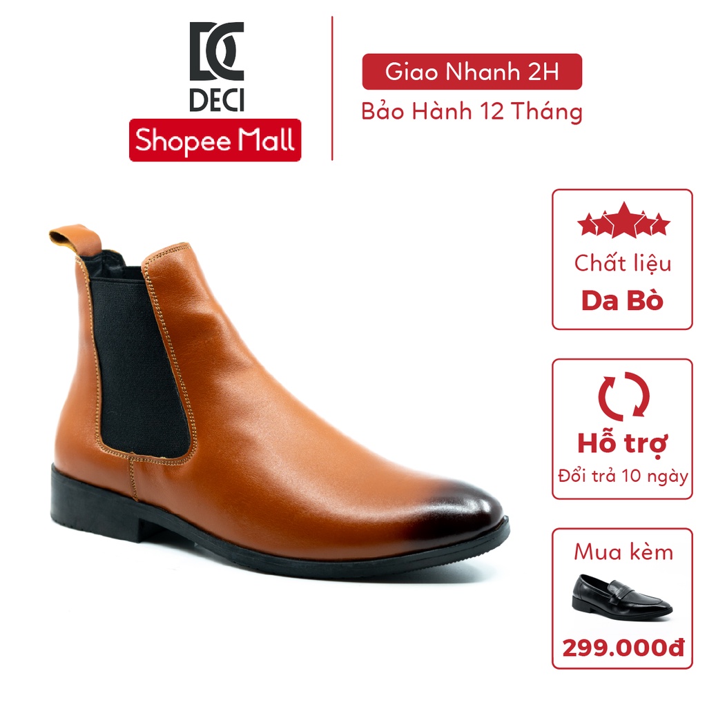 Giày chelsea boot màu nâu DECI da bò 100%.