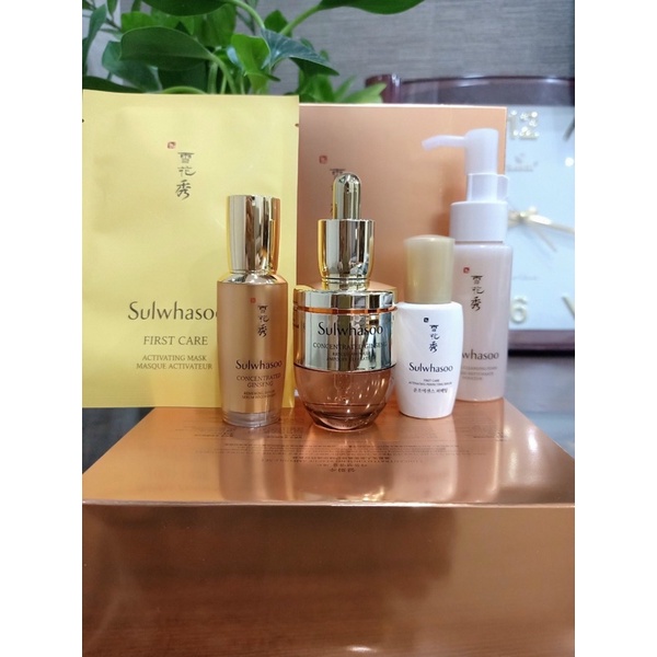 Ca set tinh chất nhân sâm sulwhasoo concentrated ginseng rescue ampoule