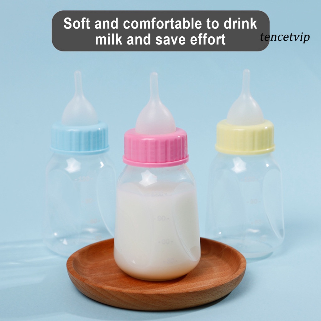 1 Set Bình Sữa 120ml Có Núm Ti Giả Chống Tràn An Toàn Cho Thú Cưng