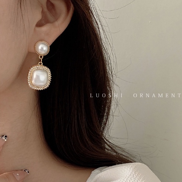 MOCHASHUBông tai đính ngọc trai giả phong cách Hàn Quốc sang trọng