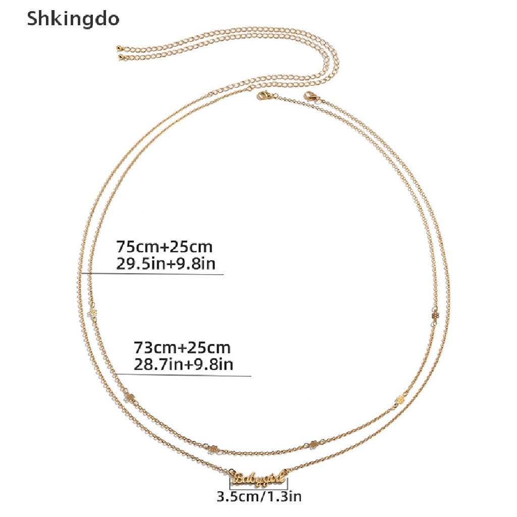 Dây chuỗi xích 2 lớp mặt chữ cái đeo bụng cơ thể khi mặt bikini tắm biển/bơi lội cho nữ