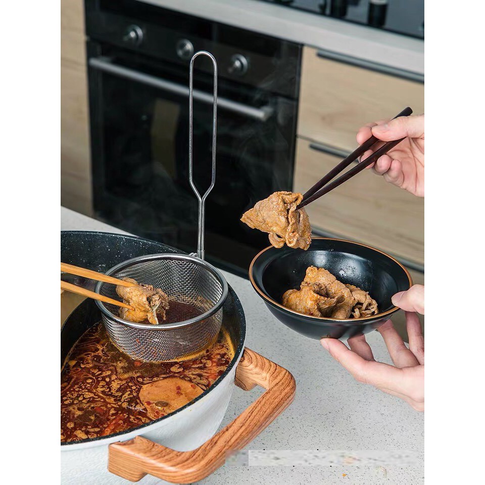Muôi vớt, nhúng mì Echo Metal có quai cầm thẳng đứng dễ sử dụng Nhật Bản - Tetuchan Store