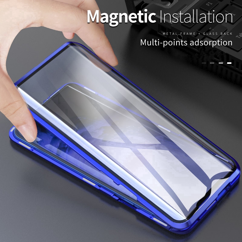 Xiaomi Mi 10 Pro Note 10 Lite Note 10 Pro Redmi Note 9 Pro Note 9S Redmi 9 Metal Magnetic Front+Back Tempered Glass Case