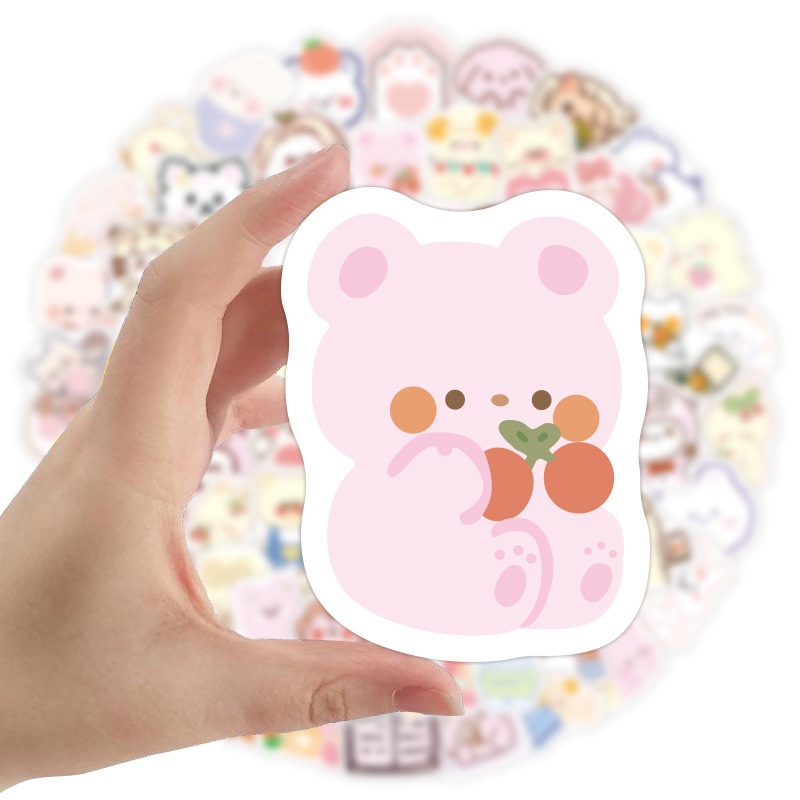 Set 100/50 Sticker Hoạt Hình Đáng Yêu Dán Laptop Notebook