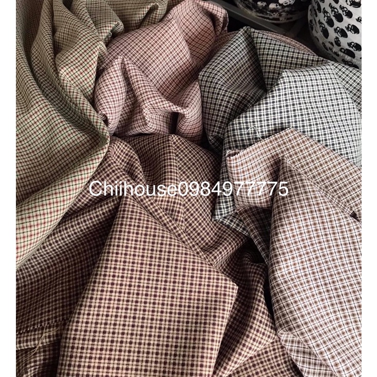vải vest kẻ nhỏ