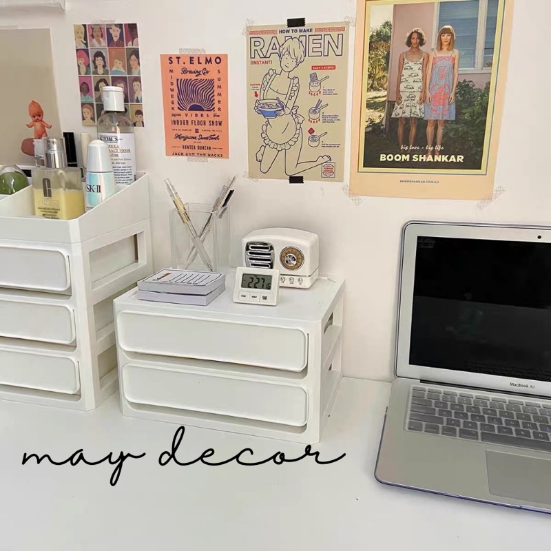 Hộp đựng đồ trang điểm ngăn kéo + tặng sticker -may.decor-