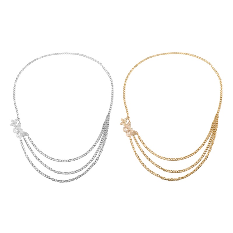 Dây Xích Đeo Thắt Lưng 3 Lớp Trang Trí Hình Bướm Gợi Cảm Cho Nữ