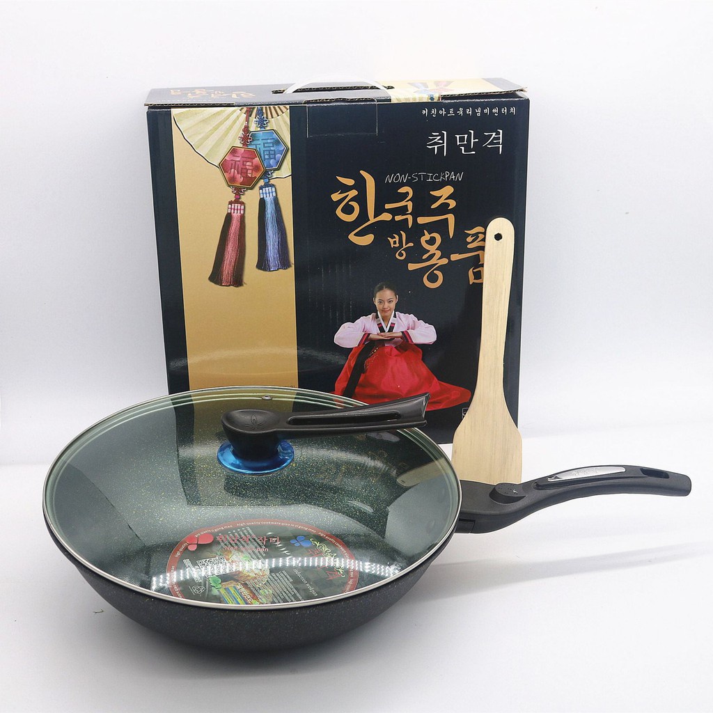 Chảo chống dính vân đá Kiểu Hàn Quốc dùng được mọi loại bếp 32cm