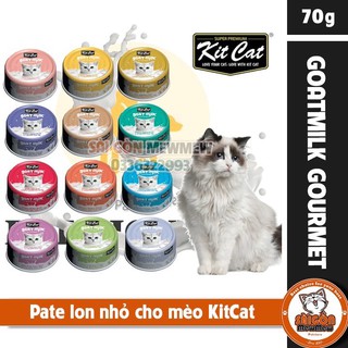SIÊU PHẨM Pate lon nhỏ cho mèo KitCat Gournet 70gr Sữa Dê - Kit Cat Goat Milk Gourmet