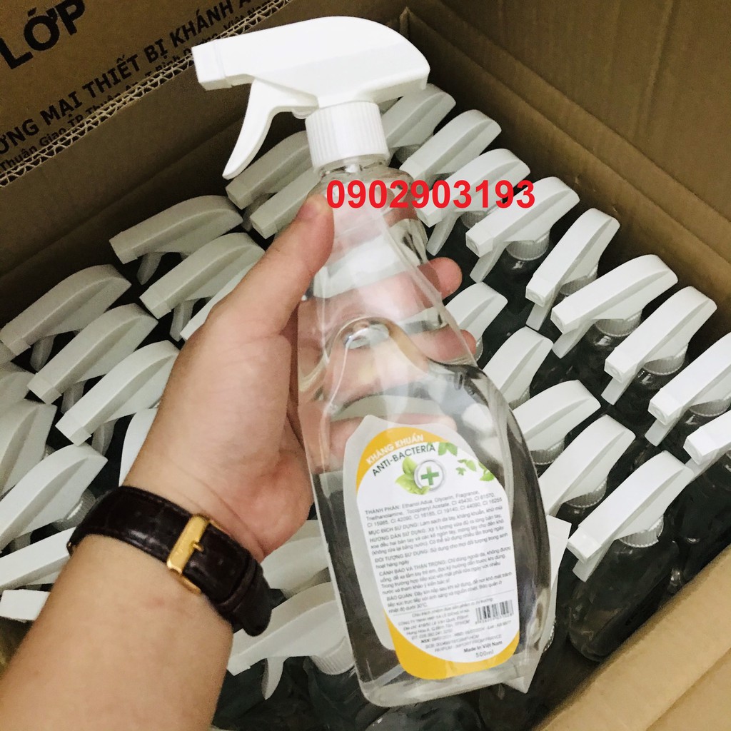 [Giá Sỉ] Nước rửa tay  dạng xịt chai 500ml hương trà xanh, bạc hà