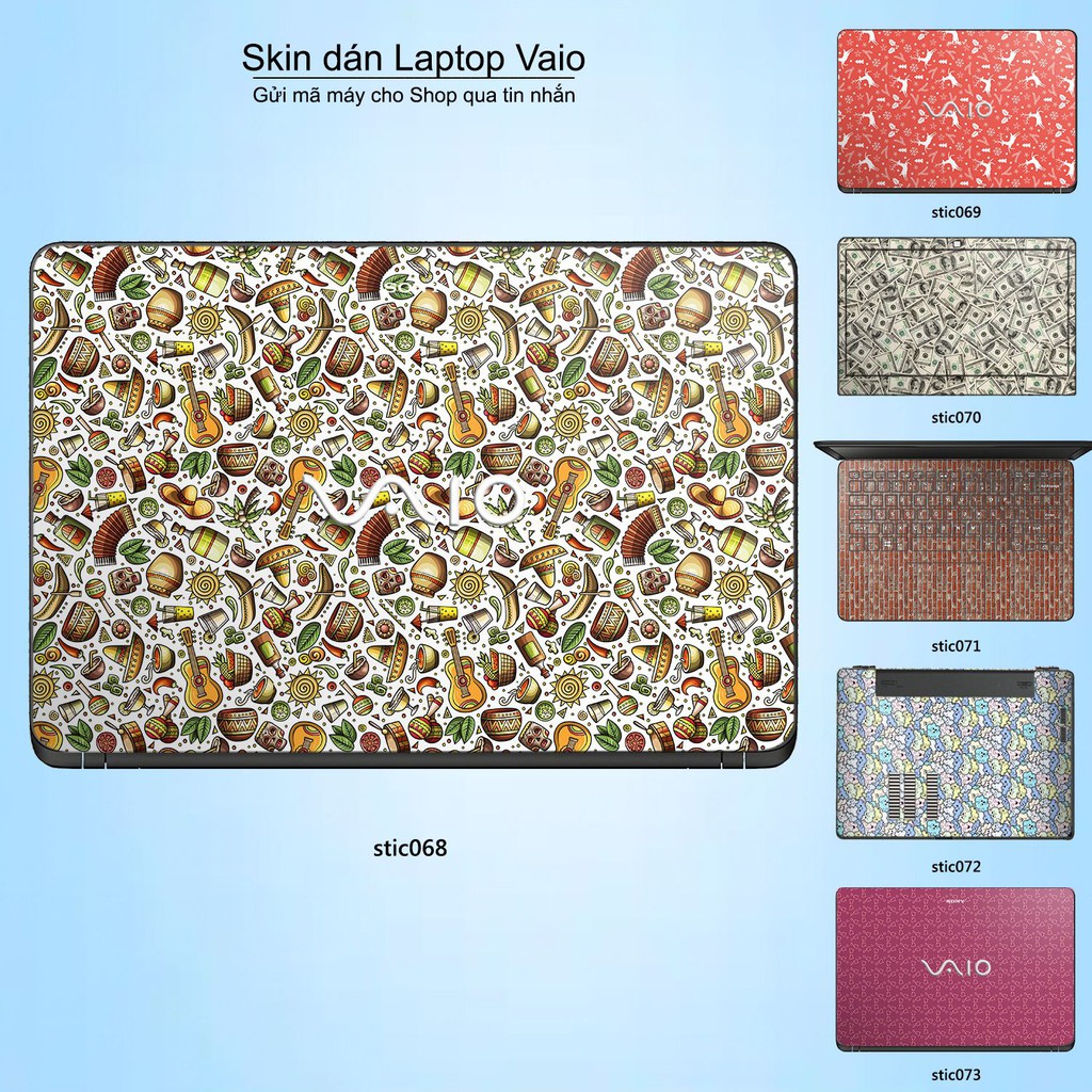 Skin dán Laptop Sony Vaio in hình Hoa văn sticker _nhiều mẫu 12 (inbox mã máy cho Shop)