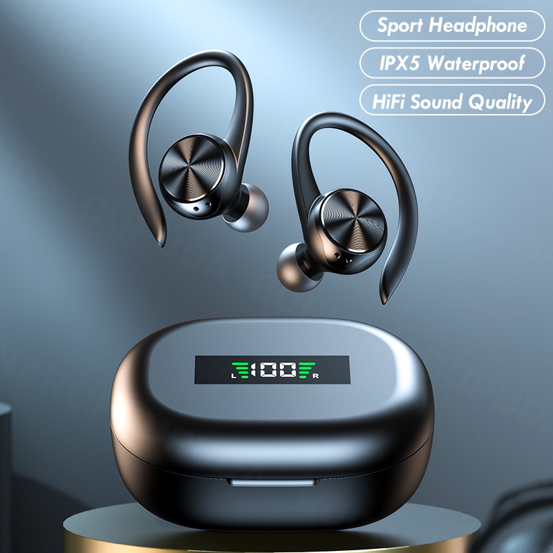 Tai nghe bluetooth không dây Lenovo IPX5 phong cách thể thao với micrô móc tai chống nước âm thanh nổi HiFi