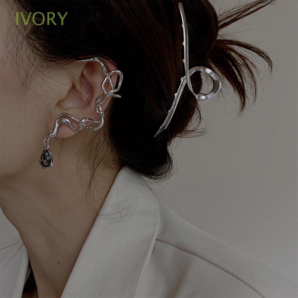 Khuyên tai kẹp vành màu trơn phong cách Hàn Quốc cổ điển cá tính dễ phối đồ dành cho nữ