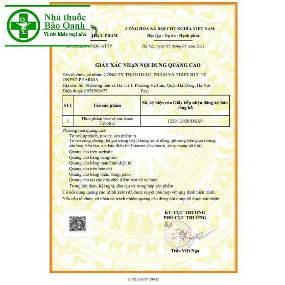 Chất xơ Tabotriz dùng được an toàn cho bà bầu, trẻ em trên 6 tháng- cho người bị trĩ, táo bón- hộp 20 gói | BigBuy360 - bigbuy360.vn