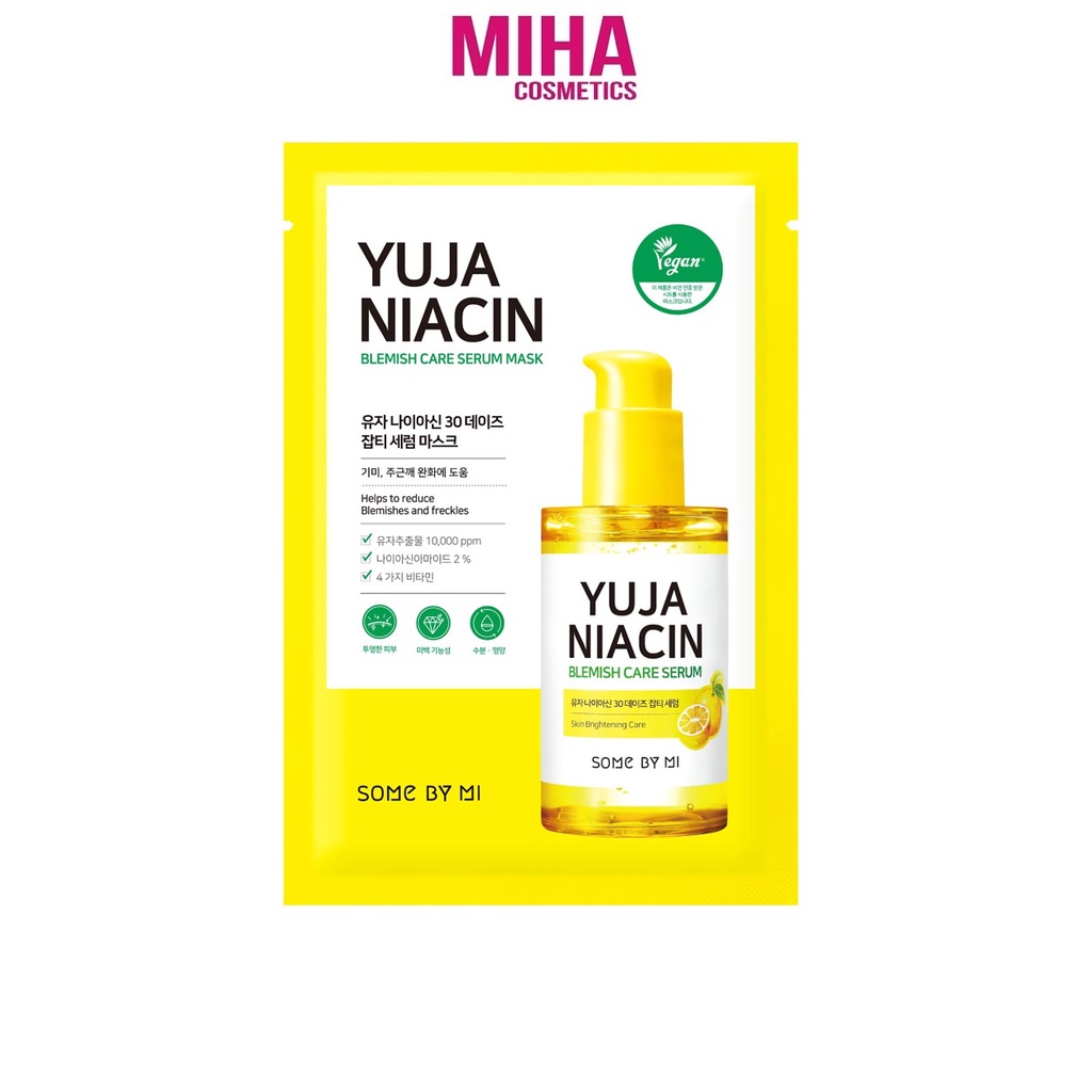 Hộp 10 Miếng Mặt Nạ Dưỡng Trắng Some By Mi Yuja Niacin Blemish Care Serum Mask Hàn Quốc