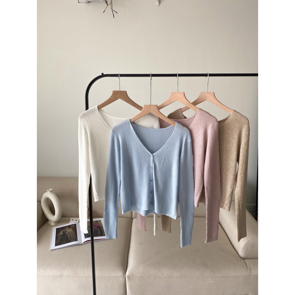 Cardigan len gân cổ V (013) TIIN STORE G21013