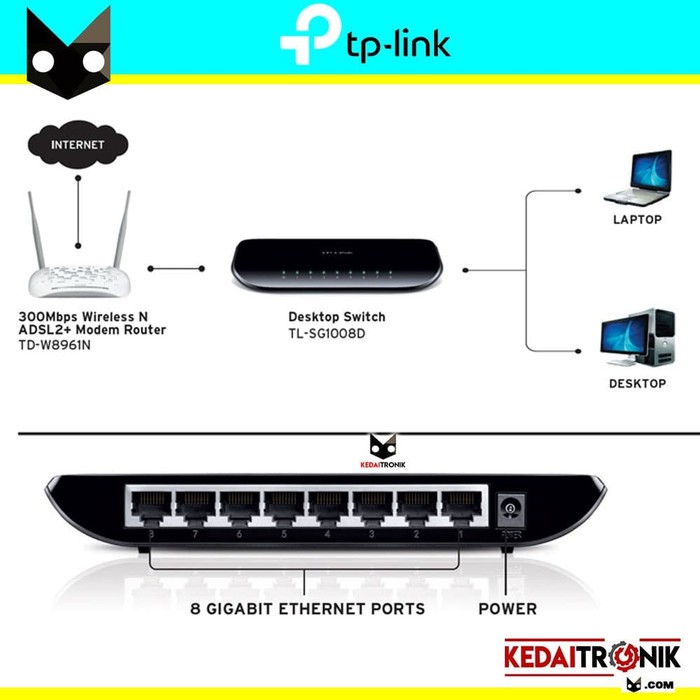 Bộ Chuyển Đổi Tplink Hub Tl-sg1008d 10 / 100mbps Tplink 8 Gigabit